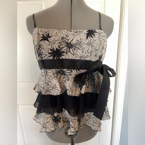 Bebe Black Strapless Layered Top        Vintage